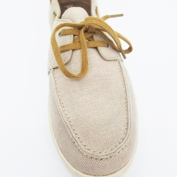 Toms Mens Culver Light Brown Burlap Lace Up Shoes - Picture 8 of 8